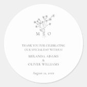 Einfache, elegante Blumenstrauß minimalistische Ho Runder Aufkleber (Vorderseite)