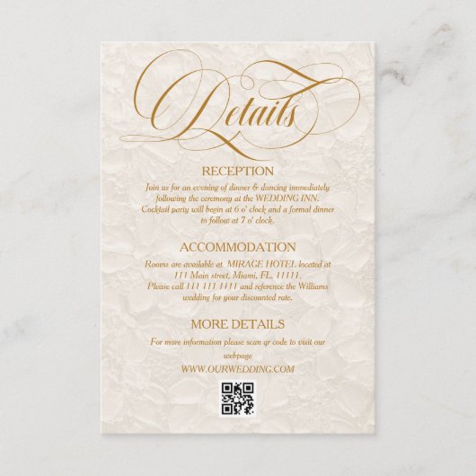 Einfache Elegante Blumenzwiebeln Details zur Hochz Begleitkarte (Vorderseite)