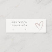Einfache Elegante Blush Herz Stud Earring Display Mini Visitenkarte (Vorderseite)