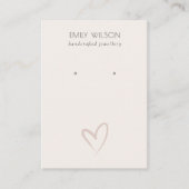 Einfache Elegante Blush Herz Stud Earring Display Visitenkarte (Vorderseite)