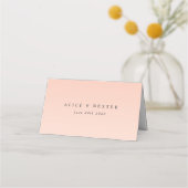 Einfache, elegante Blush-Hochzeitstisch-Platzkarte Platzkarte (Rückseite)