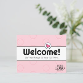 Einfache Elegante Blush Pink Business Willkommen Postkarte