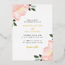 Einfache, elegante Blush Pink Floral Wedding Gold