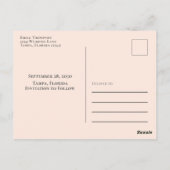 Einfache Elegante Blütenpfirsich Rose Bouquet Postkarte (Rückseite)