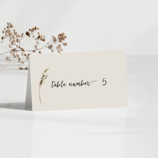Einfache Elegante Boho Gray Tischnummer Card Platzkarte