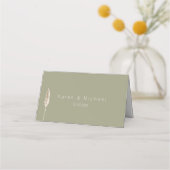 Einfache Elegante Boho Sage Tischnummer Card Platzkarte (Rückseite)