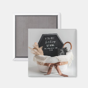 Einfache elegante Boho-Schwangerschafts-Ankündigun Magnet