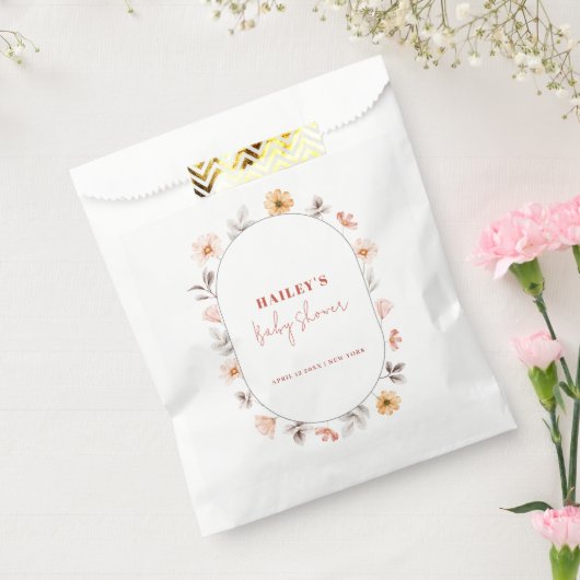 Einfache elegante Boho Wildblume Frame Baby Dusche Geschenktütchen (Versiegelt)