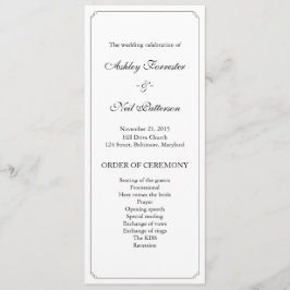 Einfache Elegante Border Hochzeit Programm