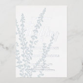 Einfache, elegante botanische Blätter Hochzeit Folieneinladung (Vorderseite)