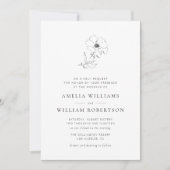 einfache, elegante botanische Hochzeitseinladung Einladung (Vorderseite)