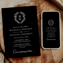 Einfache, elegante Botanische Kranzschrift nur Hoc Einladung