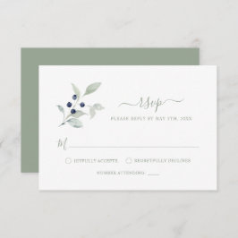 Einfache elegante botanische RSVP-Karte Begleitkarte