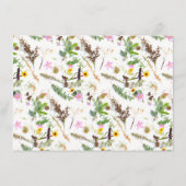 Einfache Elegante botanische Wildblume Hochzeit De Begleitkarte (Rückseite)