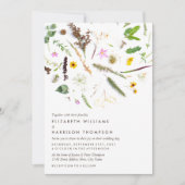 Einfache, elegante Botanische Wilde Blume Hochzeit Einladung (Vorderseite)