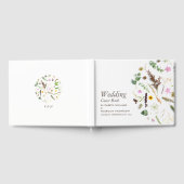 Einfache, elegante Botanische Wilde Blume Hochzeit Gästebuch (Voll)