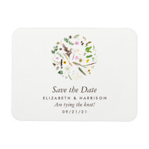 Einfache, elegante Botanische Wilde Blume Hochzeit Magnet