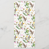 Einfache, elegante Botanische Wilde Blume Hochzeit Menükarte (Rückseite)