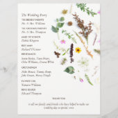 Einfache, elegante Botanische Wilde Blume Hochzeit Programm (Rückseite)