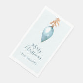 Einfache Elegante Botanisches Wasser Weihnachten Serviette (Ecke)