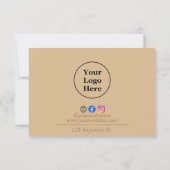 Einfache, elegante, braune Pflegekarte Dankeskarte (Rückseite)