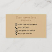 Einfache elegante braune Visitenkarte (Rückseite)