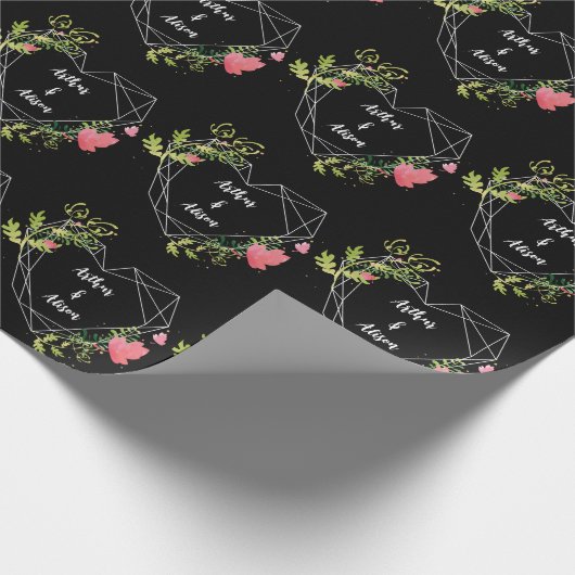 Einfache Elegante Braut & Bräuche Hochzeit Geschenkpapier (Ecke)