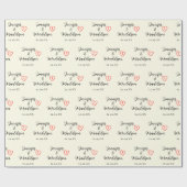 Einfache Elegante Braut & Groom Names Wedding Wrap Geschenkpapier (Flach)