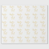 Einfache Elegante Braut & Groom Names Wedding Wrap Geschenkpapier (Flach)