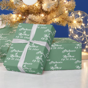 Einfache Elegante Braut und Namen für Hochzeiten Geschenkpapier