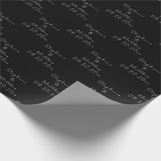 Einfache Elegante Braut und Namen für Hochzeiten Geschenkpapier (Ecke)