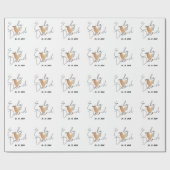 Einfache Elegante Brautbäume Namen Herz Hochzeit Geschenkpapier (Flach)