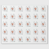 Einfache elegante Brautbräuche Herz-Hochzeitswra Geschenkpapier (Flach)