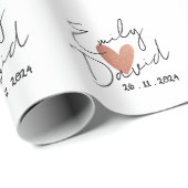 Einfache elegante Brautbräuche Herz-Hochzeitswra Geschenkpapier (Rolleneckpunkt)