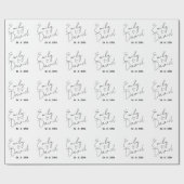 Einfache elegante Brautbräuche Herz-Hochzeitswra Geschenkpapier (Flach)