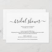 Einfache Elegante Brautdusche Einladung (Vorne/Hinten)