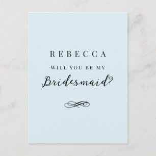 Einfache, elegante Bridesmaid-Vorlage Postkarte