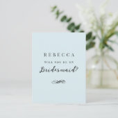 Einfache, elegante Bridesmaid-Vorlage Postkarte (Stehend Vorderseite)