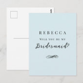 Einfache, elegante Bridesmaid-Vorlage Postkarte (Vorne/Hinten)
