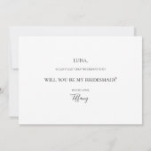 Einfache elegante Bridesmaid-Vorschlagskarte Einladung (Rückseite)