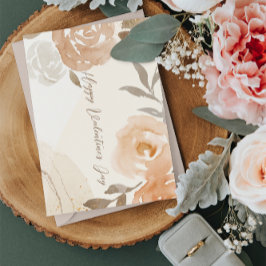 EINFACHE ELEGANTE BROWWATERCOLOR FLORAL VALENTINE KARTE