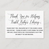 Einfache elegante Bücher für Babyanfragen Begleitkarte (Rückseite)