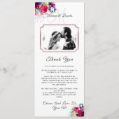 Einfache Elegante Burgundy Blumenschrift Moderne W Menükarte (Rückseite)