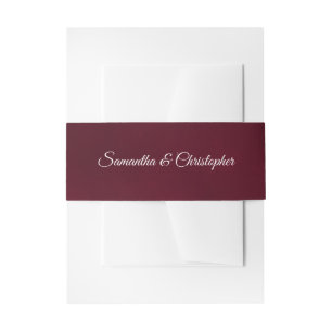 Einfache Elegante Burgundy oder Maroon Wedding Einladungsbanderole