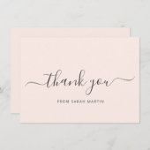 Einfache Elegante Business Rosa Dankeskarte (Vorne/Hinten)
