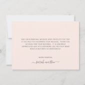 Einfache Elegante Business Rosa Dankeskarte (Rückseite)