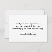 Einfache Elegante Calligrafy Custom Message Dankeskarte (Rückseite)