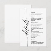 Einfache Elegante Calligrafy Details - Karte (Vorne/Hinten)