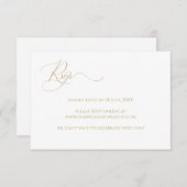 Einfache elegante Calligrafy Imitats Gold Website RSVP Karte (Vorne/Hinten)