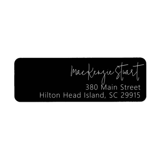 Einfache elegante Calligrafy Script-Rücksendeadres (Vorne)